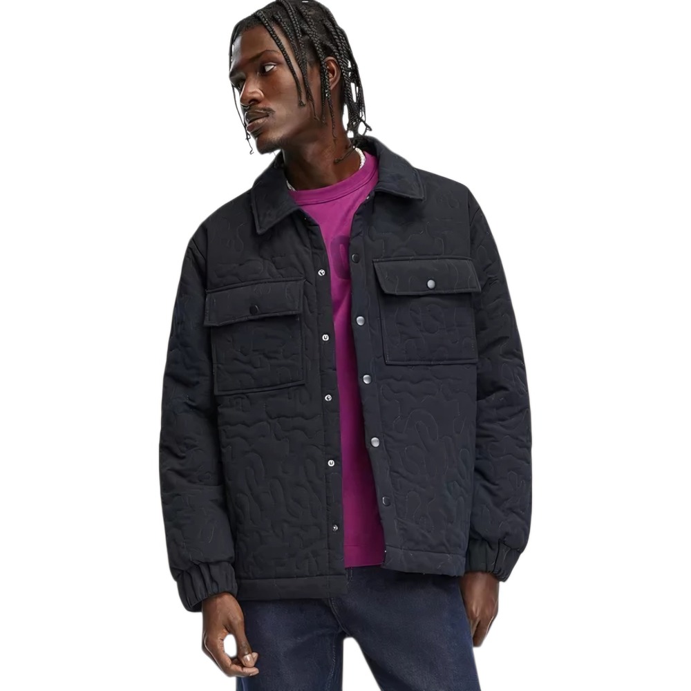 Mode of One Quilted Snap Front Jacket Black XL Authentic‎